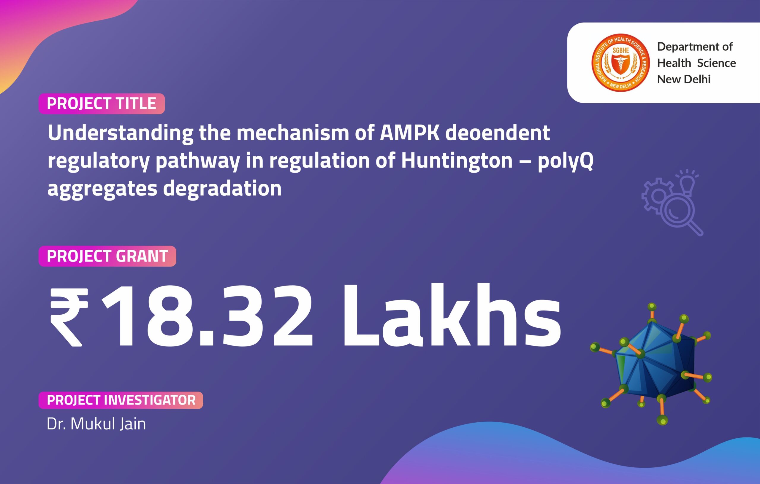 Undertanding the mechanism of AMPK deoendent regulatory pathway in regulation of Huntington – polyQ aggregates degradation